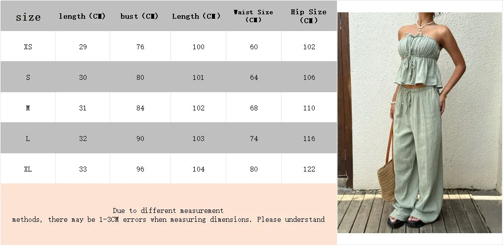 2 Piece Sets Woman Outfits, New Women's Casual Two-Piece Lace Up Top and Pants