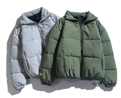 Parka Masculina de Inverno 2026, Casaco Acolchoado com Capuz, Estilo Streetwear, Jaqueta Slim com Proteção contra o Vento, Roupa Masculina