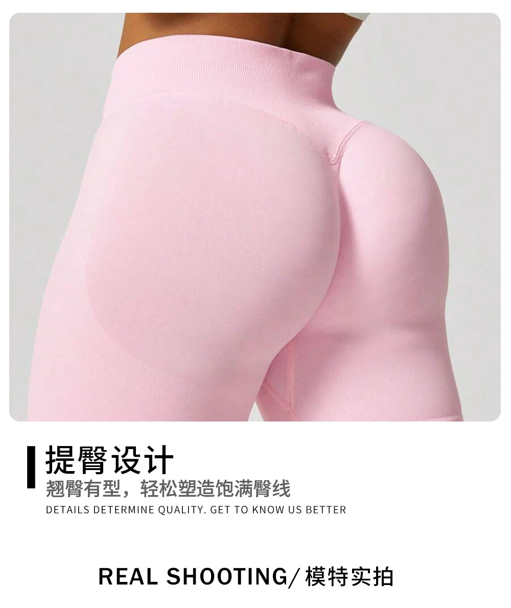 ZHEJIN Shorts de Yoga Feminino Sem Costura Cintura Alta para Academia, Shorts Biker com Empina Bumbum Scrunch, Controle de Barriga e Fitness