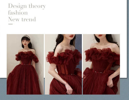 Evening Gowns for Women Elegant Party Prom Gown Graduation Womens Occasion Slender Waist Quinceanera Pengpeng Wedding Dresses