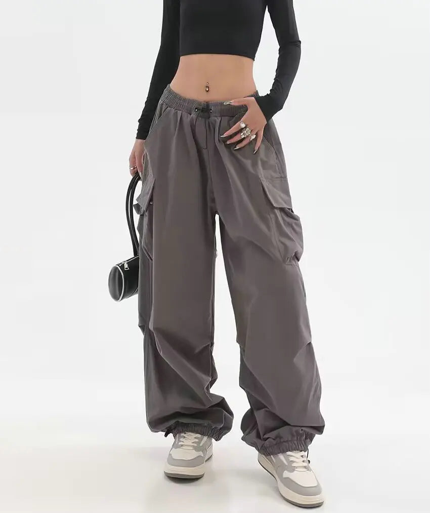Cargo Pants Women Baggy Trousers 2023 Fall Streetwear Oversized Pants Vintage Casual Elastic Waist Loose Sweatpants Women