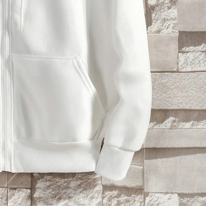 Moletom Masculino com Zíper e Capuz Outono Inverno Nova Blusa de Manga Longa Moda Casual Roupa Masculina Esportiva de Corte Larga
