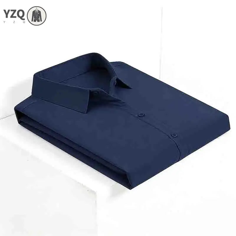 Men's Solid Black Short Sleeve Dress Shirt Classic Regular Fit Business Shirt