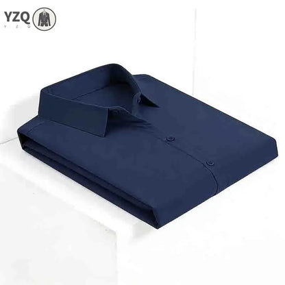 Men's Solid Black Short Sleeve Dress Shirt Classic Regular Fit Business Shirt