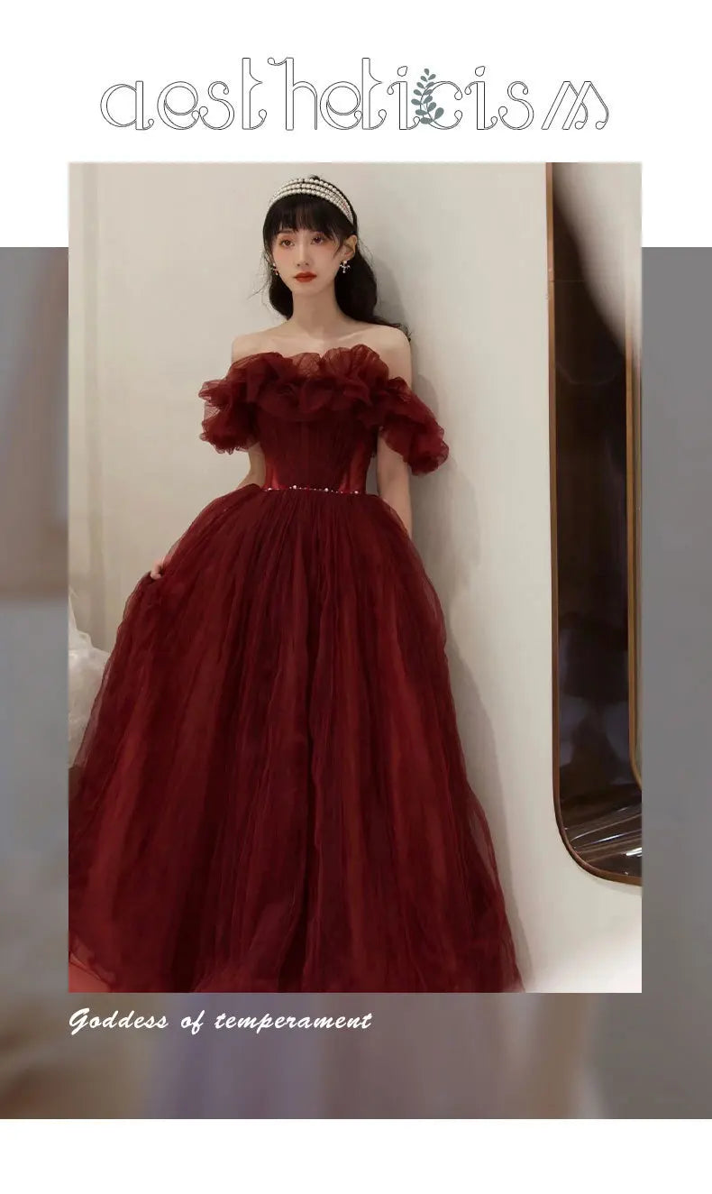 Evening Gowns for Women Elegant Party Prom Gown Graduation Womens Occasion Slender Waist Quinceanera Pengpeng Wedding Dresses