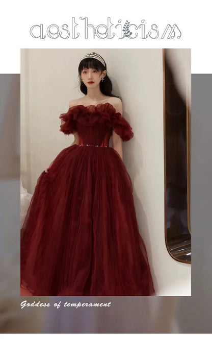 Evening Gowns for Women Elegant Party Prom Gown Graduation Womens Occasion Slender Waist Quinceanera Pengpeng Wedding Dresses