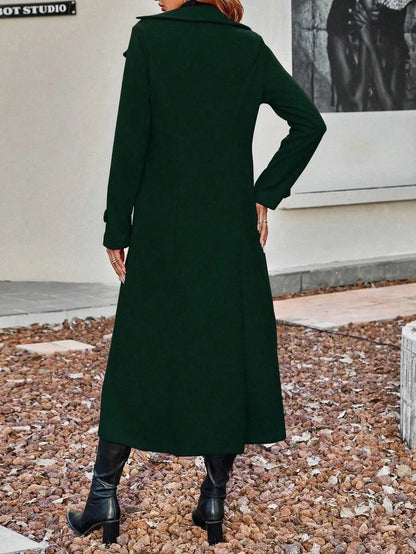 Fashion Autumn Winter Double-breasted Warm Woolen Coat For Women's Elegant Stylish Long Versatile Woolen Coat Female Office 2025