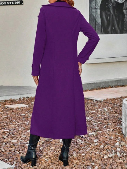 Fashion Autumn Winter Double-breasted Warm Woolen Coat For Women's Elegant Stylish Long Versatile Woolen Coat Female Office 2025