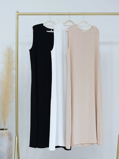 Vestido Muçulmano Abaya Sem Mangas, Vestido Interno Feminino, Cor Sólida, Roupa de Baixo, Vestido Longo, Kaftan Simples de Ramadã, Vestidos Árabes