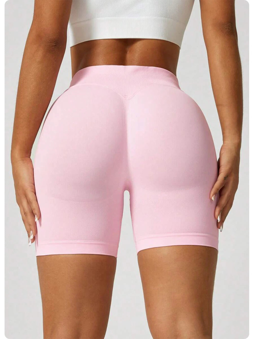 ZHEJIN Shorts de Yoga Feminino Sem Costura Cintura Alta para Academia, Shorts Biker com Empina Bumbum Scrunch, Controle de Barriga e Fitness