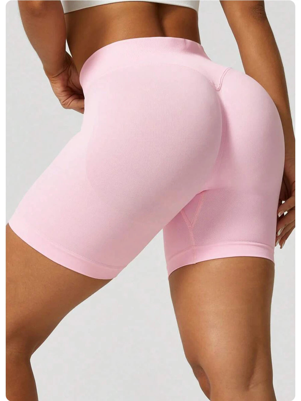ZHEJIN Shorts de Yoga Feminino Sem Costura Cintura Alta para Academia, Shorts Biker com Empina Bumbum Scrunch, Controle de Barriga e Fitness