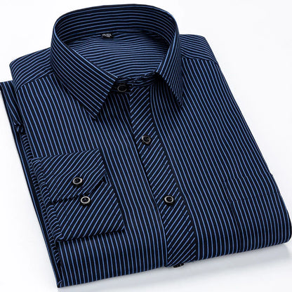 Oversized Mens Social Dress Shirt Long Sleeved Plus Large Size 9XL 8XL 7XL Classic Plaid Striped Casual Business RIYBEOE