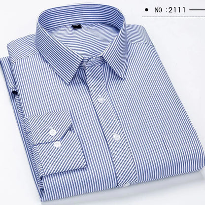 Oversized Mens Social Dress Shirt Long Sleeved Plus Large Size 9XL 8XL 7XL Classic Plaid Striped Casual Business RIYBEOE
