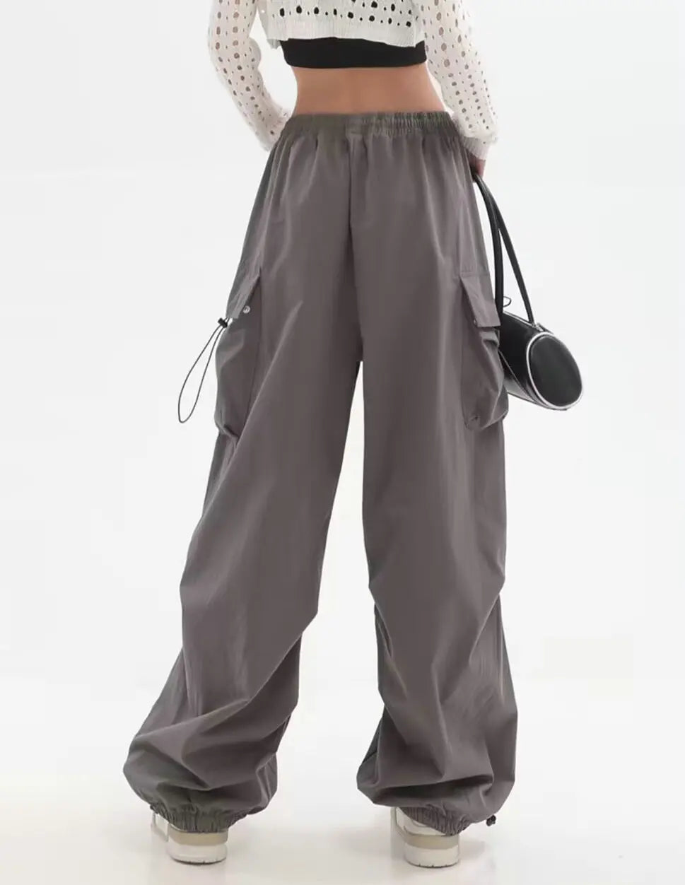 Cargo Pants Women Baggy Trousers 2023 Fall Streetwear Oversized Pants Vintage Casual Elastic Waist Loose Sweatpants Women