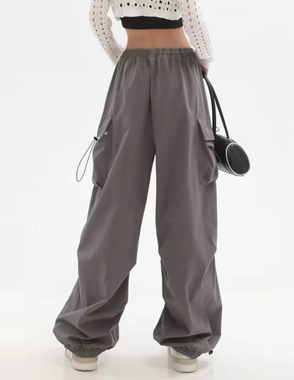 Cargo Pants Women Baggy Trousers 2023 Fall Streetwear Oversized Pants Vintage Casual Elastic Waist Loose Sweatpants Women