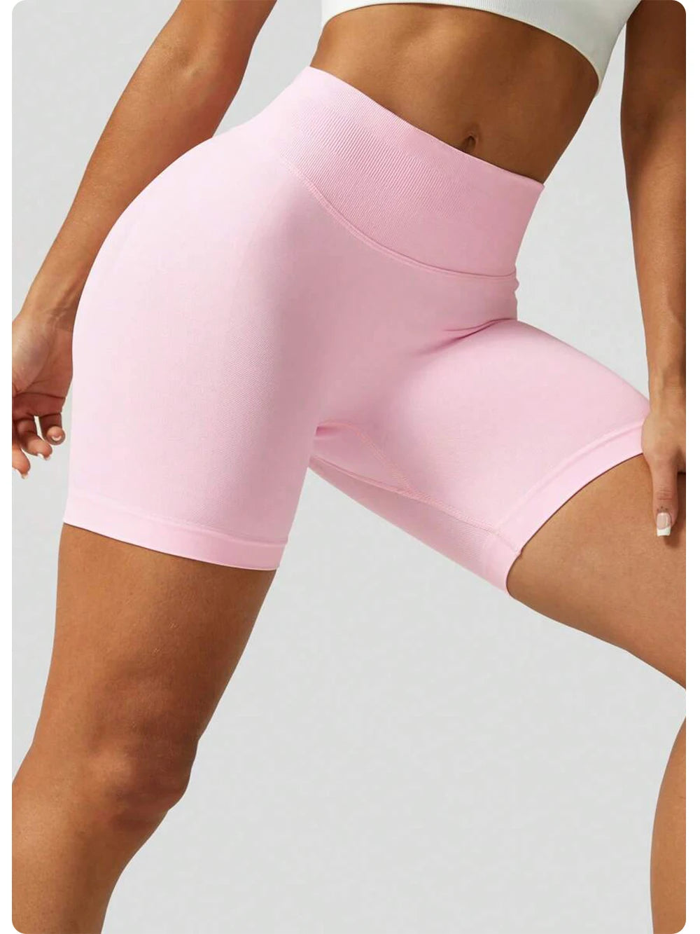 ZHEJIN Shorts de Yoga Feminino Sem Costura Cintura Alta para Academia, Shorts Biker com Empina Bumbum Scrunch, Controle de Barriga e Fitness