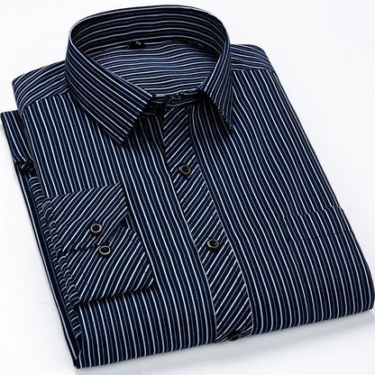 Oversized Mens Social Dress Shirt Long Sleeved Plus Large Size 9XL 8XL 7XL Classic Plaid Striped Casual Business RIYBEOE