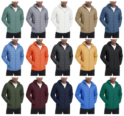 Jaqueta Masculina de Inverno Acolchoada TACVASEN Leve Impermeável com Capuz Casaco Térmico para Trabalho ao Ar Livre