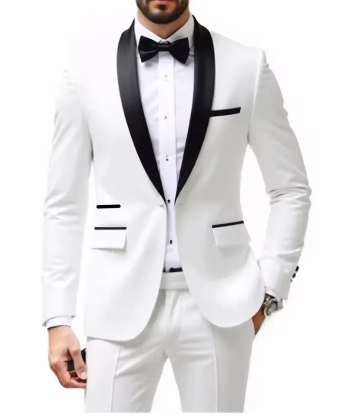 2-Piece Men's Suit Suitable For Wedding Business Suits, Single Button Jackets And Pants Sets, Slim Fit Jacket Sets
