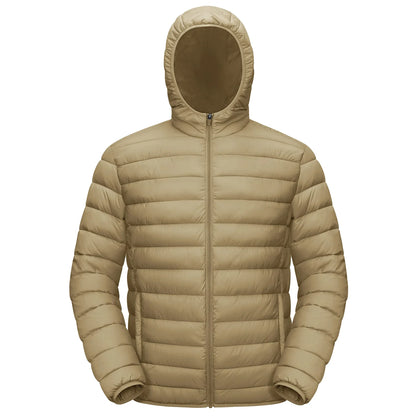 Jaqueta Masculina de Inverno Acolchoada TACVASEN Leve Impermeável com Capuz Casaco Térmico para Trabalho ao Ar Livre