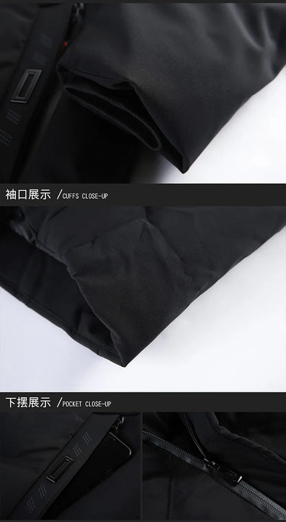 Top Grade Designer New Brand Men Parka Jacket Thick Casual Fashion Windbreaker Hooded Quilted Bubble Coats Long Mens Clothes