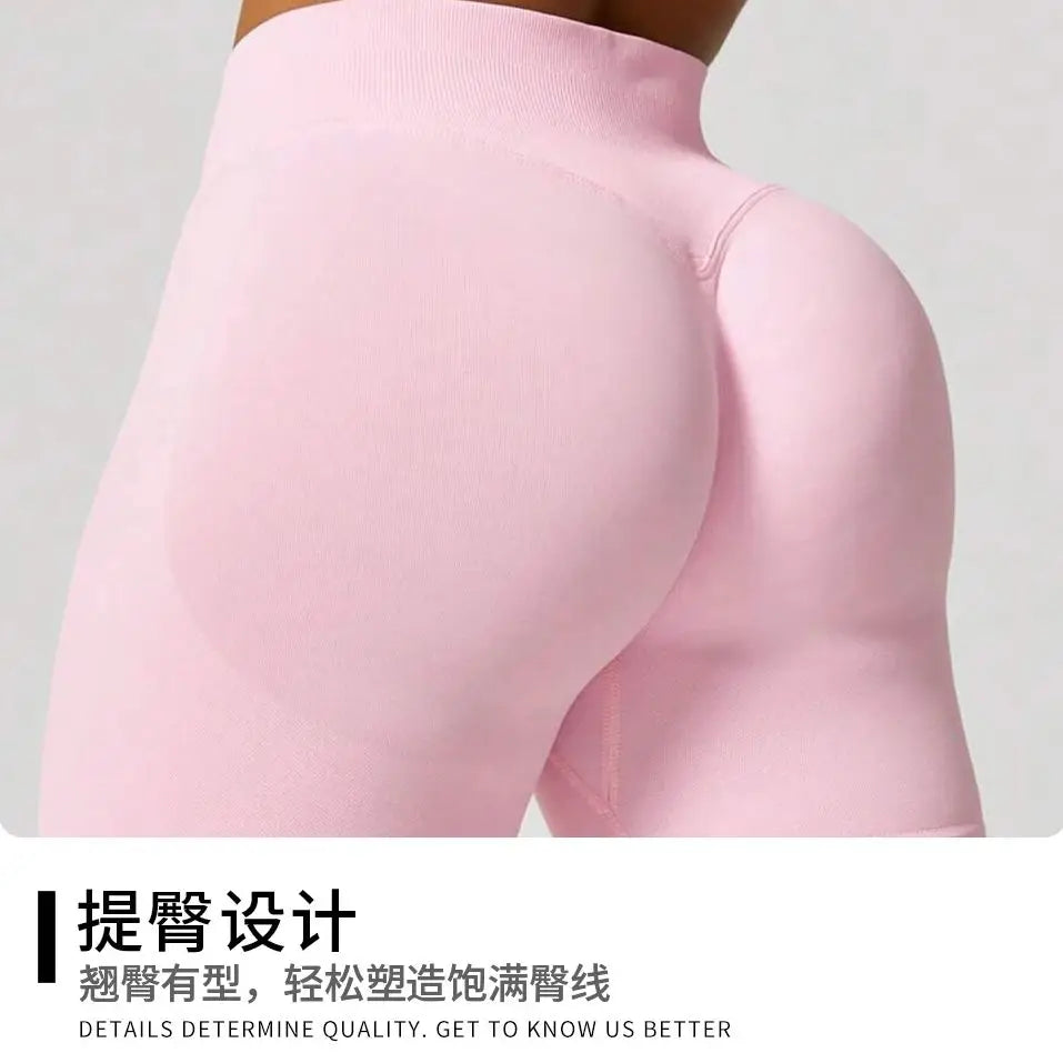 ZHEJIN Shorts de Yoga Feminino Sem Costura Cintura Alta para Academia, Shorts Biker com Empina Bumbum Scrunch, Controle de Barriga e Fitness