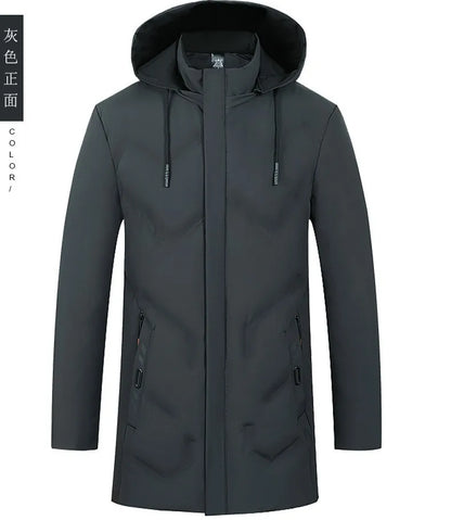 Top Grade Designer New Brand Men Parka Jacket Thick Casual Fashion Windbreaker Hooded Quilted Bubble Coats Long Mens Clothes