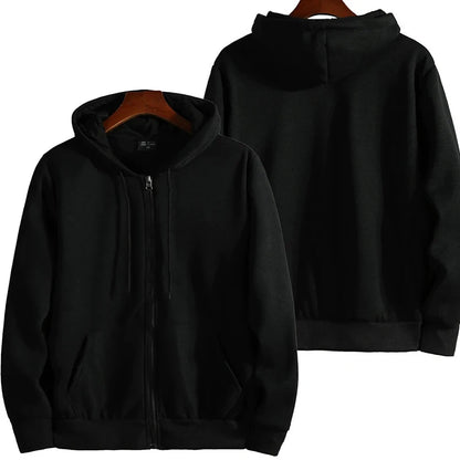 Moletom Masculino com Capuz e Zíper Outono Inverno Nova Blusa de Manga Comprida Moda Masculina Casual Roupas Esportivas de Corte Largo
