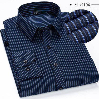 Oversized Mens Social Dress Shirt Long Sleeved Plus Large Size 9XL 8XL 7XL Classic Plaid Striped Casual Business RIYBEOE
