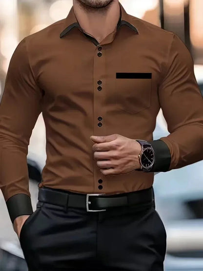 2026 Men's Casual Long Sleeved Shirt, New Style, Men's Comfortable and Fashionable Lapel Shirt