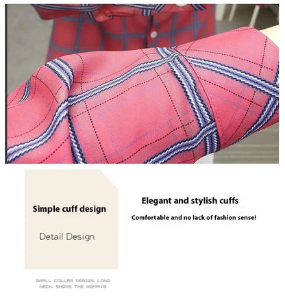 2024Spring and Autumn New College Style Women's Long sleeved Bottom Top Cardigan Long sleeved Fashion Plaid Shirt