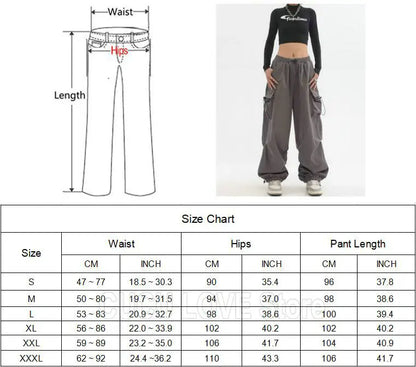 Cargo Pants Women Baggy Trousers 2023 Fall Streetwear Oversized Pants Vintage Casual Elastic Waist Loose Sweatpants Women