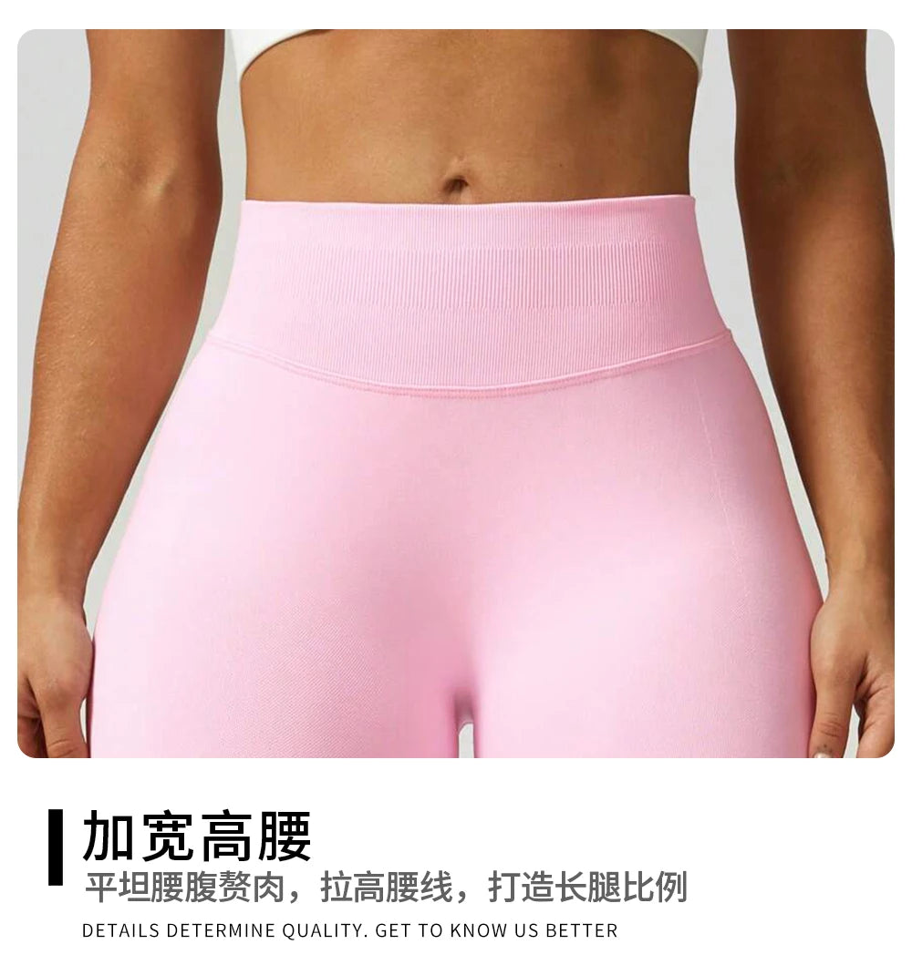 ZHEJIN Shorts de Yoga Feminino Sem Costura Cintura Alta para Academia, Shorts Biker com Empina Bumbum Scrunch, Controle de Barriga e Fitness