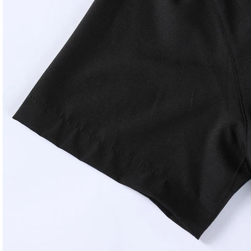 Men's Solid Black Short Sleeve Dress Shirt Classic Regular Fit Business Shirt