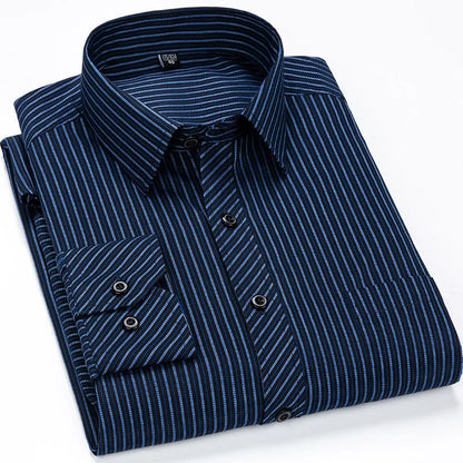 Oversized Mens Social Dress Shirt Long Sleeved Plus Large Size 9XL 8XL 7XL Classic Plaid Striped Casual Business RIYBEOE