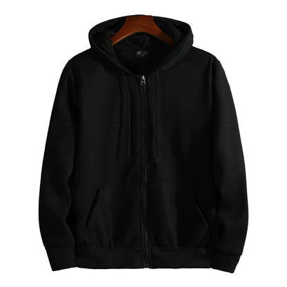 Moletom Masculino com Capuz e Zíper Outono Inverno Nova Blusa de Manga Comprida Moda Masculina Casual Roupas Esportivas de Corte Largo
