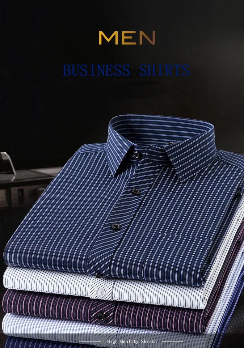 Oversized Mens Social Dress Shirt Long Sleeved Plus Large Size 9XL 8XL 7XL Classic Plaid Striped Casual Business RIYBEOE