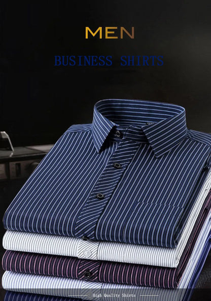 Oversized Mens Social Dress Shirt Long Sleeved Plus Large Size 9XL 8XL 7XL Classic Plaid Striped Casual Business RIYBEOE