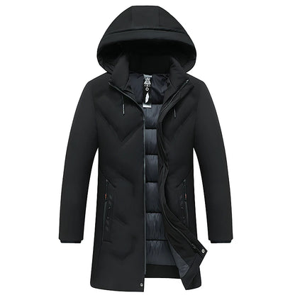 Top Grade Designer New Brand Men Parka Jacket Thick Casual Fashion Windbreaker Hooded Quilted Bubble Coats Long Mens Clothes