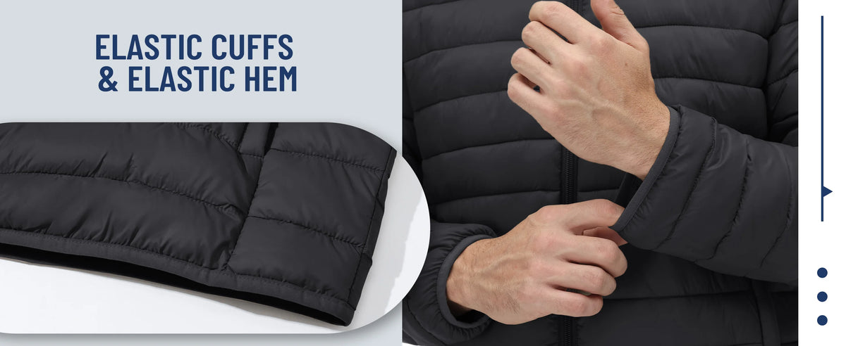 Jaqueta Masculina de Inverno Acolchoada TACVASEN Leve Impermeável com Capuz Casaco Térmico para Trabalho ao Ar Livre
