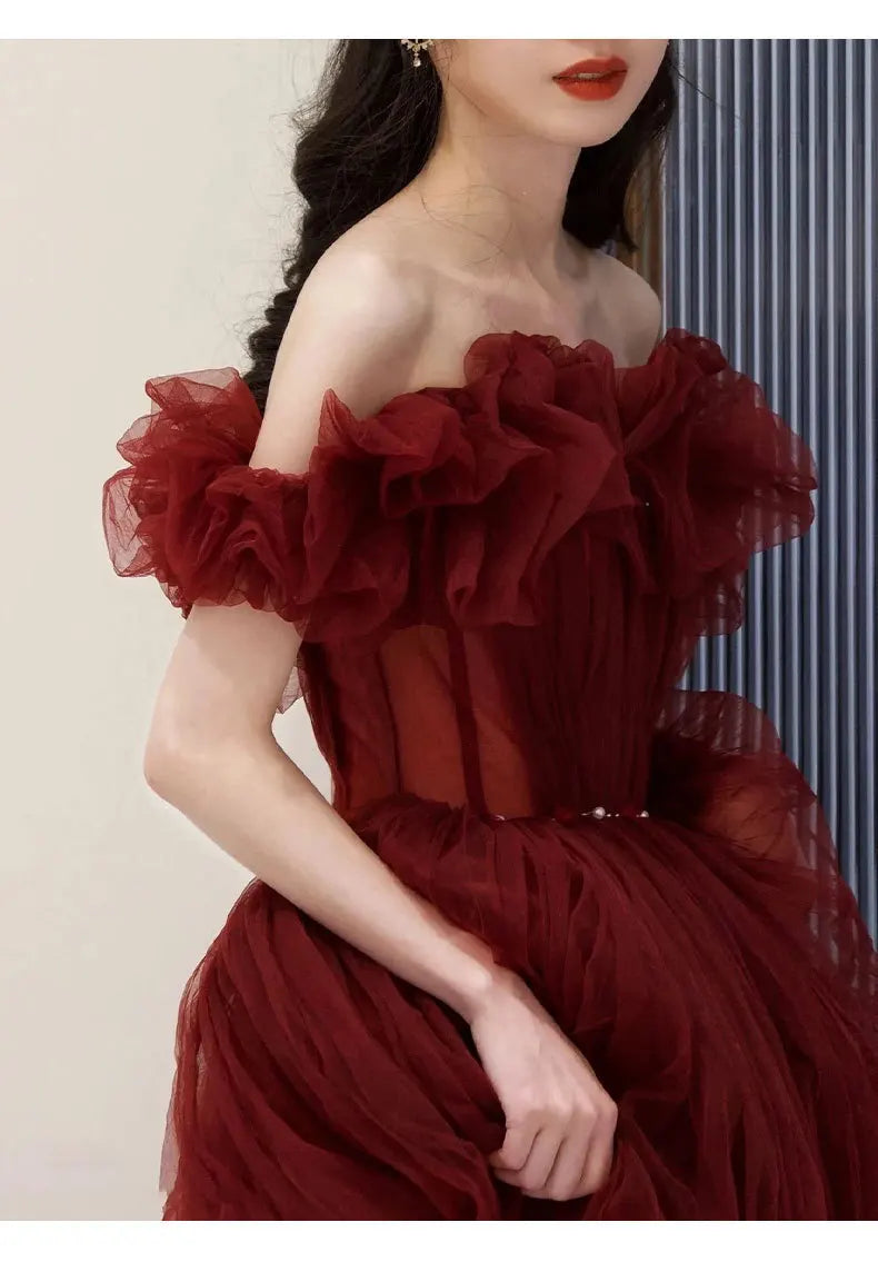 Evening Gowns for Women Elegant Party Prom Gown Graduation Womens Occasion Slender Waist Quinceanera Pengpeng Wedding Dresses