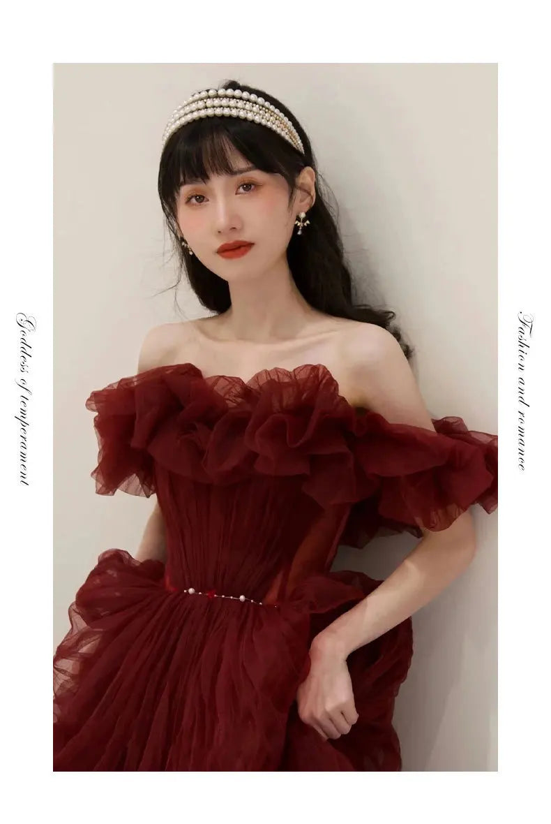 Evening Gowns for Women Elegant Party Prom Gown Graduation Womens Occasion Slender Waist Quinceanera Pengpeng Wedding Dresses