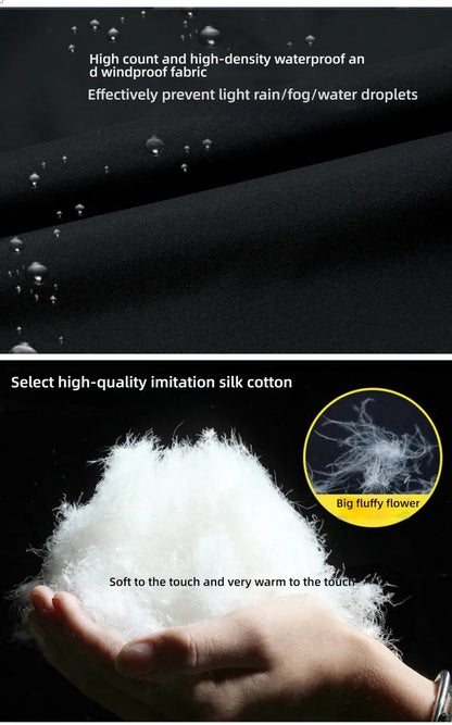 Top Grade Designer New Brand Men Parka Jacket Thick Casual Fashion Windbreaker Hooded Quilted Bubble Coats Long Mens Clothes