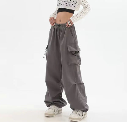 Cargo Pants Women Baggy Trousers 2023 Fall Streetwear Oversized Pants Vintage Casual Elastic Waist Loose Sweatpants Women