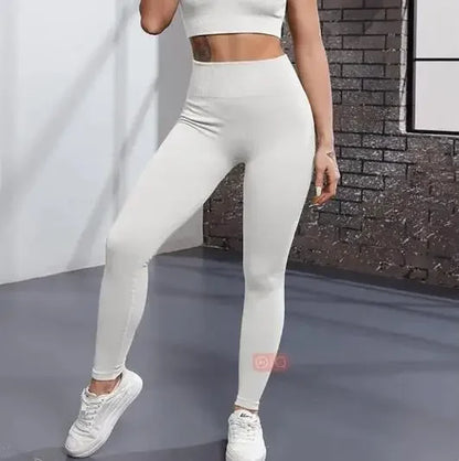 Thread Knited Leggings Women Seamless Slim Tights Gym Trainning Running High Waist Hip Liftting High Elastic Yoga Fitness Pants