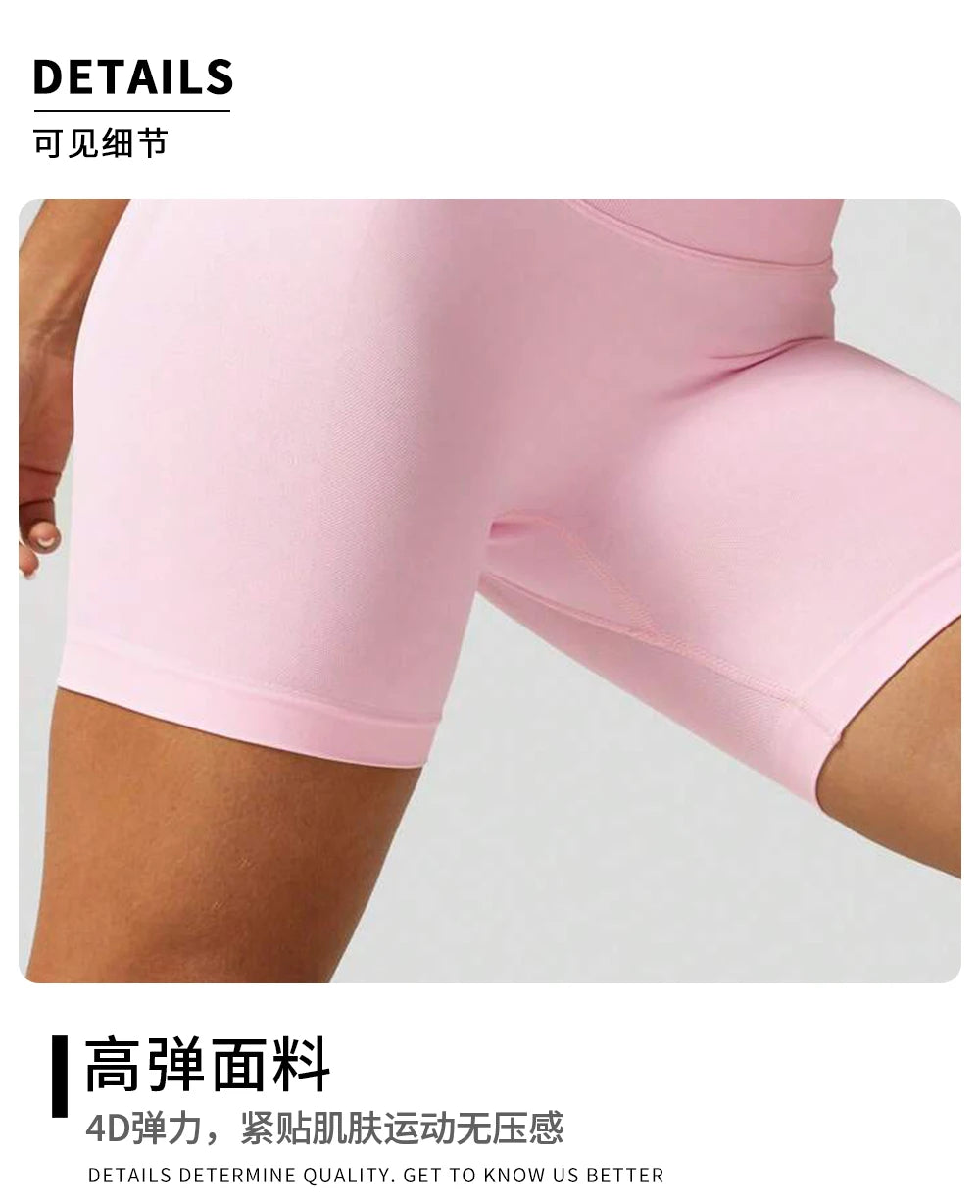 ZHEJIN Shorts de Yoga Feminino Sem Costura Cintura Alta para Academia, Shorts Biker com Empina Bumbum Scrunch, Controle de Barriga e Fitness