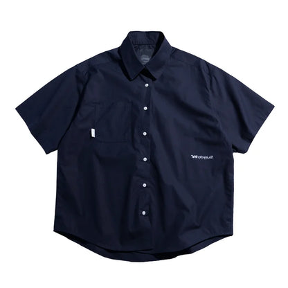 Summer New Style Retro Japanese Short Sleeve Shirt Loose Casual Versatile Half Sleeve Shirt for Men And Women Cityboy Workwear