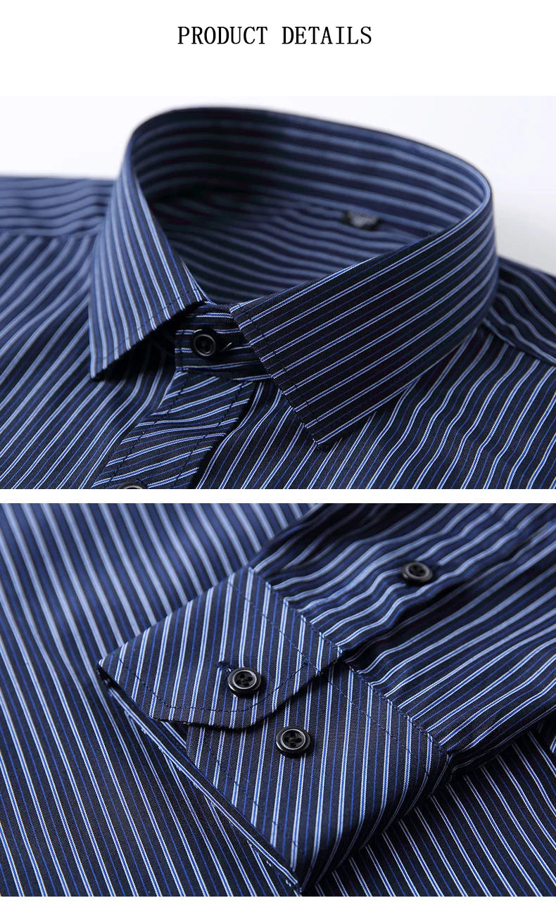 Oversized Mens Social Dress Shirt Long Sleeved Plus Large Size 9XL 8XL 7XL Classic Plaid Striped Casual Business RIYBEOE