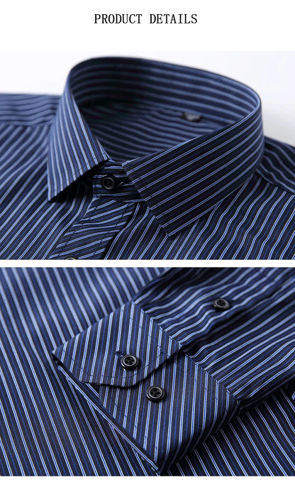 Oversized Mens Social Dress Shirt Long Sleeved Plus Large Size 9XL 8XL 7XL Classic Plaid Striped Casual Business RIYBEOE