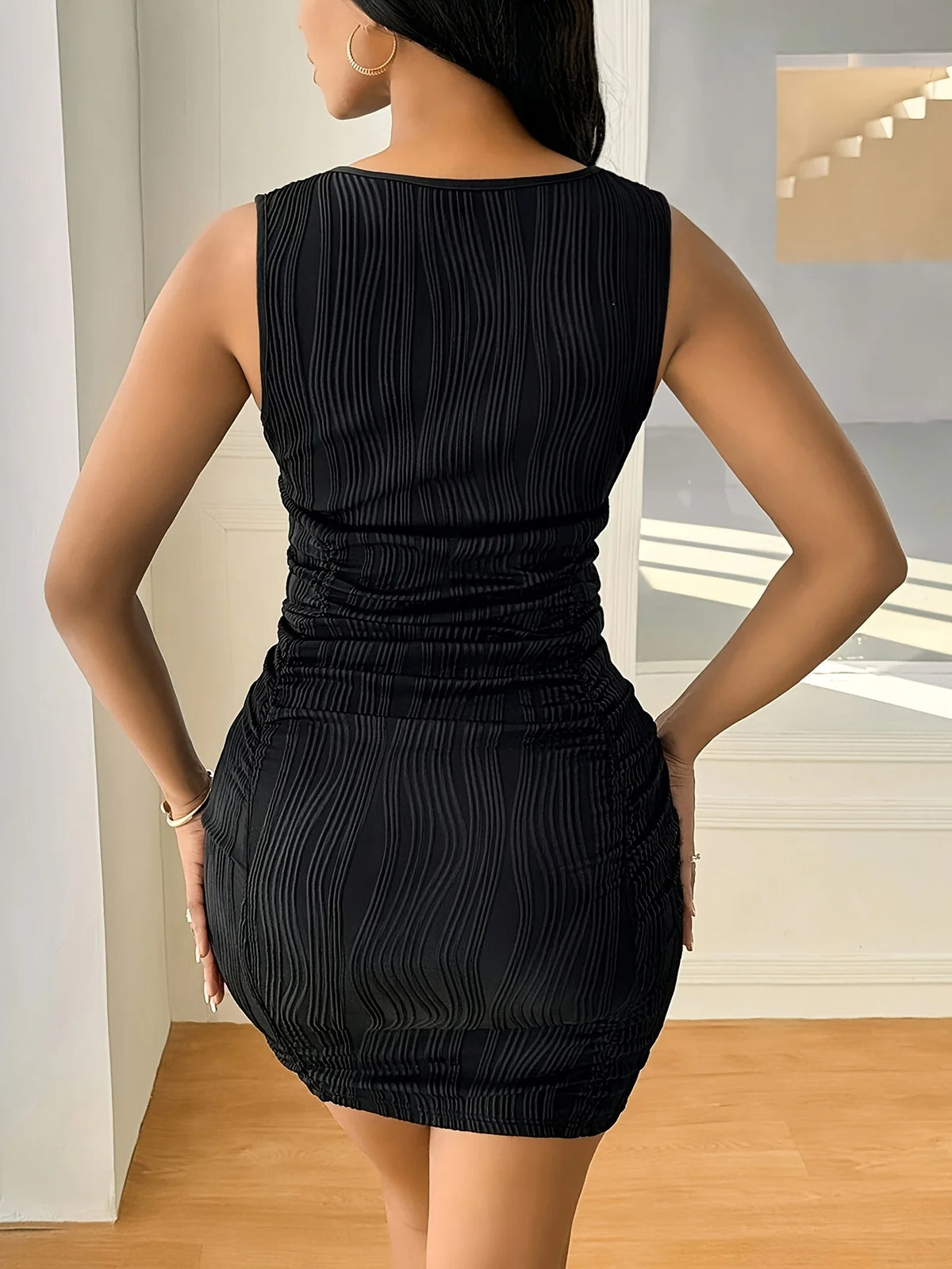 Large Size Women Jumpsuit Sexy V-Neck Elastic Ribbed Slimming Cinched Waist 2024 Solid Color Daily Casual Office Fashion